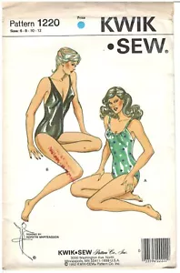 1982 Kwik Sew Pattern 1220 Misses swimsuit size 6-12 sewing pattern uncut - Picture 1 of 3