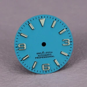 28.5mm watch dial accessories colourful Skx007  abalone Dive watch blue lume - Picture 1 of 9