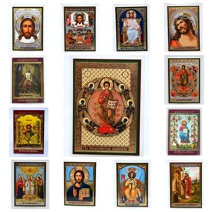 Ikone Jesus Christus geweiht икона Иисус Христос освящена ламинирована 9x6 cm 2 - Picture 1 of 14