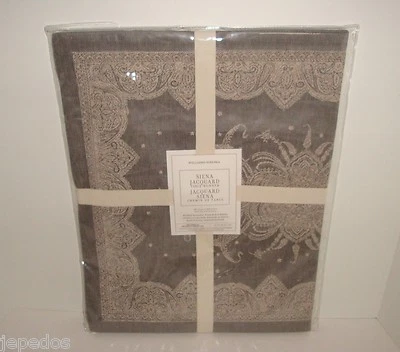 Williams-Sonoma Siena Jacquard 18" x 108" Corredor de Mesa Gris Algodón Lino Foto 1 de 3