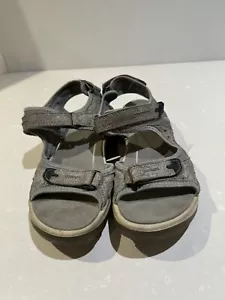 Sandali ECCO grigi donna taglia 41 US 10/10,5 pelle grigia gancio e passante comodi - Foto 1 di 6