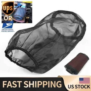 Black Universal Water Guard Cold Air Intake Pre-Filter Cone Filter Covers Large - Picture 1 of 9