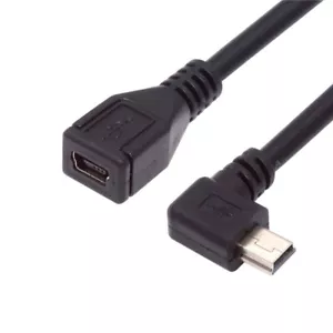 USB2.0 Mini USB 5Pin Male to Female 90Degree Angled Data Extension Cable Adapter - Picture 1 of 9