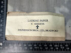 WW2 British Army Latrine Toilet Paper - War Department Marked Reproduction