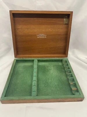 Cuchillo de madera CUTCO de 8 ranuras forrado de tela verde caja de almacenamiento SOLO ESTUCHE nuevo Kensington Foto 1 de 4
