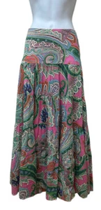 Vintage Lauren Ralph Lauren Pink Bright Full Circle Midi Skirt Size XL - Picture 1 of 6