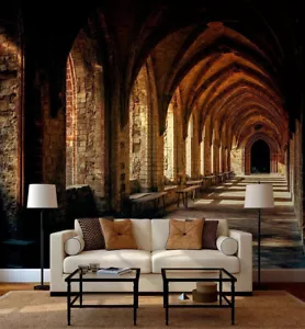 Gothic Corridor Wall Mural Decal. Peel And Stick - Picture 1 of 7