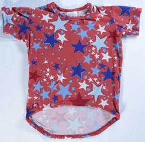 LuLaRoe LLR Gracie Shirt Top Sz 2 red white blue stars Patriotic 4th of July - Picture 1 of 7