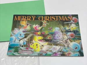 Pokemon 3D Christmas Card Pikachu Squirtle Abracadabra NOS Nintendo Tomy JD - Picture 1 of 12