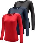 Women's 3 Pack Long Sleeve Workout Running Shirts, UPF 50+ Sun Protection Shirts