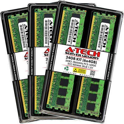 24GB 6x 4GB PC3-14900R RDIMM ASUS RS700-E7/RS4 Memory RAM - Image 1 of 3