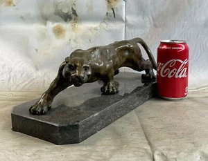 Walking Panther "por el artista francés Barye, excelente escultura de bronce Art Deco venta - Imagen 1 de 7