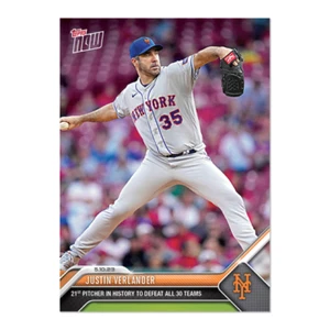 Tarjeta 266 Justin Verlander 21st To Defeat All Teams 2023 MLB TOPPS NOW - Imagen 1 de 2
