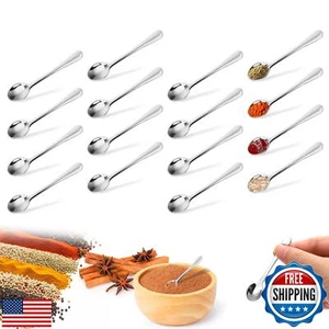 16Pcs Tiny Spoons for Spices Jars, 2.9 Inch Small Stainless Steel Spoons, Cut - Picture 1 of 5