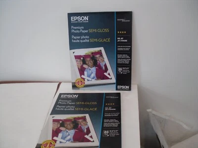 2 Epson Premium 8.5x11 Semi-gloss Photo Paper - 20 Sheets EACH PACKS=40 SHEETS - Image 1 of 4