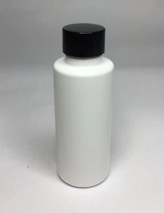 50ml PET Plastic White Cylindrical Bottles With Black Screw On Cap *ANY AMOUNT* - Picture 1 of 1