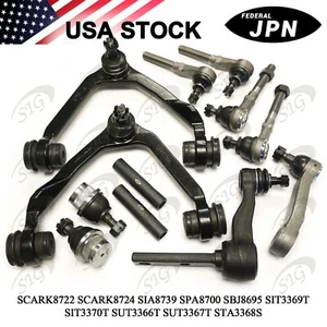 For 1997-2004 Ford F-150 Control Arm Ball Joint Tie Rod Pitman Arm 12PCs Kit 4WD - Picture 1 of 11