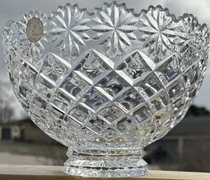 Crystal Clear Industries Brussels 24% Lead Crystal Serving Bowl Heavy Poland - Picture 1 of 9