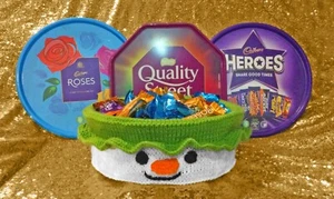 PATRÓN DE TEJIDO - Cubierta de bañera dulce inspirada en la cara del muñeco de nieve en Navidad - Rosas - Imagen 1 de 1