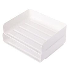 2 Pack White Stackable Letter Tray A4 White Desk File Paper Organizer Tray De...