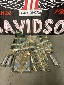 Drag Specialties Shovelhead Chopper Twisted Highway Bar Foot Pegs Finned Exhaust - Picture 1 of 11