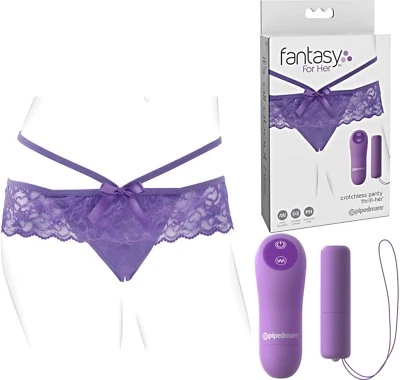 mutanda perizoma slip aperto con mini dildo fallo vibrante stimolatore vaginale - Immagine 1 di 2