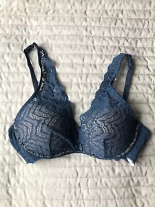 INTIMISSIMI Blue Lace Balconette Bra EU75C/USA 34C - Picture 1 of 8