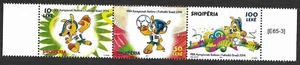 [E65-3 ] Albania 2014 Soccer Brazil 2014, Scott 2950 Horiz. strip of 3,MNH - Picture 1 of 2
