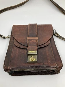Vintage amerikanische Leder Umhängetasche Schultertasche mehrere Taschen Organizer Beuteltasche - Bild 1 von 7
