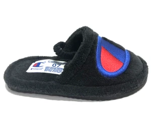 Champion Toddlers’ Sleepover Black Slippers, Boys’ Size 7.  - Picture 1 of 5