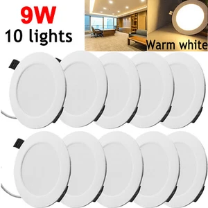 10x LED Panel Einbaustrahler 230V Flach Spots 9W Einbauleuchten Rund Deckenlampe - Bild 1 von 11