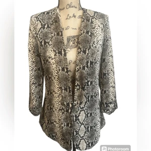 Ellison Edgy mob wife animal print lightweight open  Blazer casual Office - Picture 1 of 9