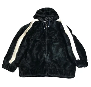 Vintage Soul Lot Jeans Faux Fur Coat Men 3XL Black Y2K Hip Hop Streetwear Jacket - Picture 1 of 23