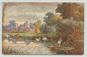 POSTCARD Surrey Abbey Newark Nature miniatures. River. Landscape - Picture 1 of 2