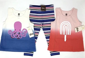 Lotto serbatoi e leggings polpo ghiaccioli bambina 18-24 mesi collezione tè nuovi con etichette - Foto 1 di 11