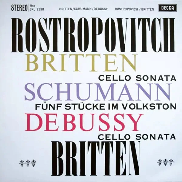 LP Britten / Schumann / Debussy Cello Sonata / Fünf Stücke Im Volkston / Cello - Bild 1 von 1
