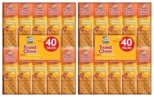 Zwei 40 Packungen Lanze Lanze ToastChee Cheddar Käse Cracker Snacks - Bild 1 von 6
