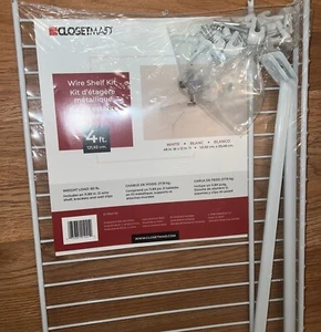 ClosetMaid (#104100) Wire Shelf Kit, White 4' x 12" (Pack of 4) - Picture 1 of 7
