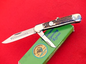 Weidmannsheil Germany hand forged stag tricklock mint in box knife - Picture 1 of 4