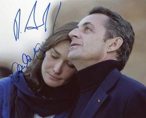 Nicolas Sarkozy & Carla Bruni Autograph franz. Staatspräsident Autogramm - Picture 1 of 1