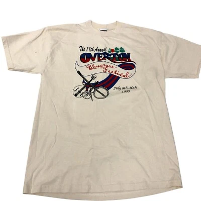 Camiseta De Colección 1999 Jerzees Hombres Overton BLUEGRASS Música FESTIVAL Algodón Ropa de Calle Foto 1 de 3