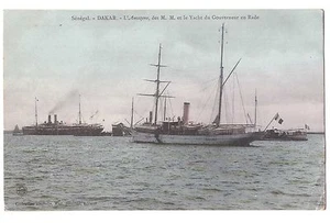 SENEGAL - DAKAR - PAQUEBOT - L'AMAZONE YACHT DU GOUVERNEUR EN RADE 1907 - Picture 1 of 1