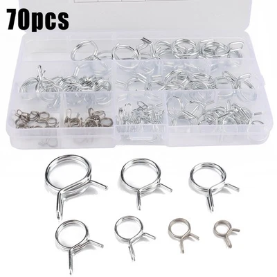 New Practical Spring clamps Double Wire Fuel Line Hose Set Stainless steel Tube - Image 1 of 4