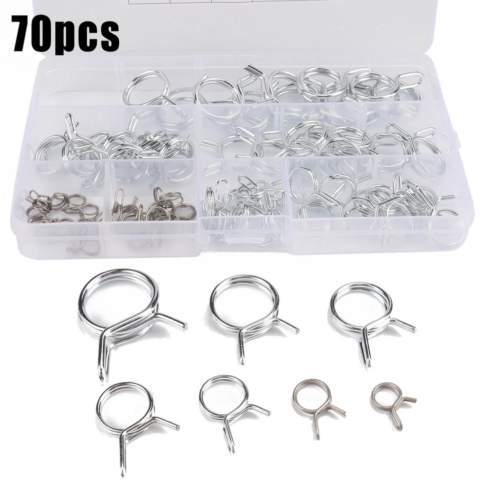 New Practical Spring clamps Double Wire Fuel Line Hose Set Stainless steel Tube - Image 1 of 4