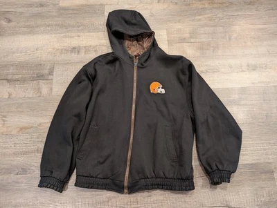 DE COLECCIÓN CLEVELAND BROWNS SUDADERA CON CAPUCHA REVERSIBLE GRANDE Y CHAQUETA CON CREMALLERA PARA LLUVIA REEBOK Foto 1 de 4
