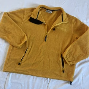 Vintage LL Bean Fleece 1/2 Zip Yellow Pockets XL - Picture 1 of 16