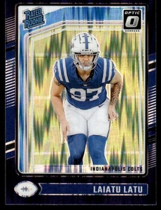2024 Donruss Optic Purple Shock Rated Rookie Laiatu Latu RC Indianapolis Colts - Bild 1 von 2