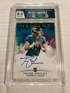 Panini Origins 2021 Trevor Lawrence en tarjeta novato automático HGA 9,5/10 Jaguars G3 - Imagen 1 de 2