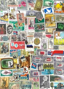 100 Multi-color Worldwide Postage Stamps Scrapbook Arts Crafts Collage Decoupage - Picture 1 of 1