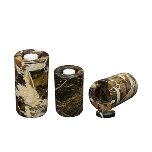 Urna de cremación de mármol pequeña/recuerdo de 4,75 pulgadas cúbicas King Gold - Imagen 1 de 3